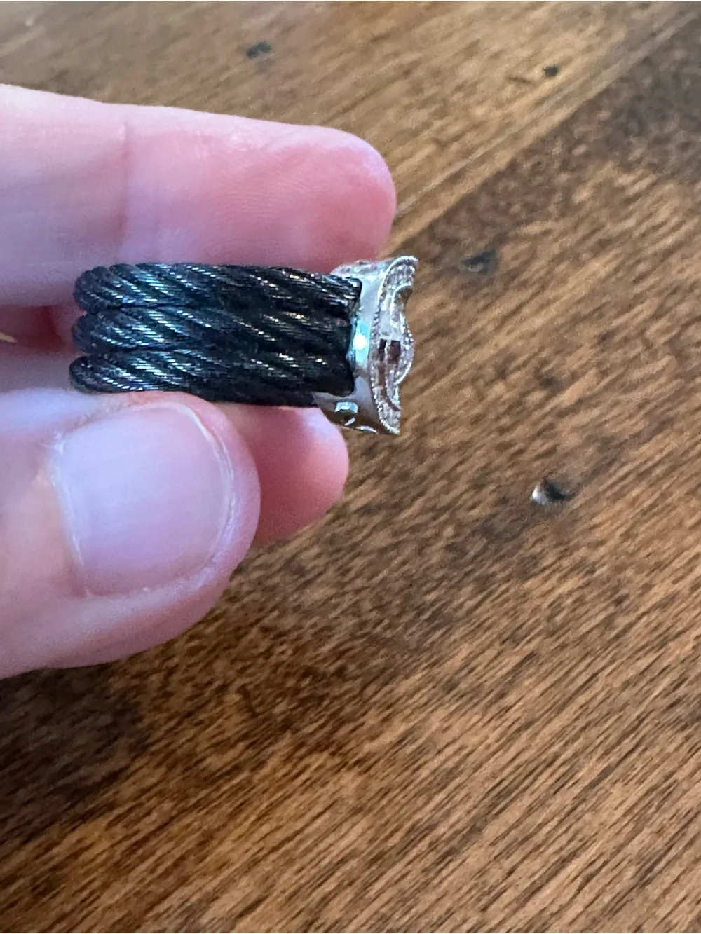Charriol Diamond / 18K Gold Black Steel Ring